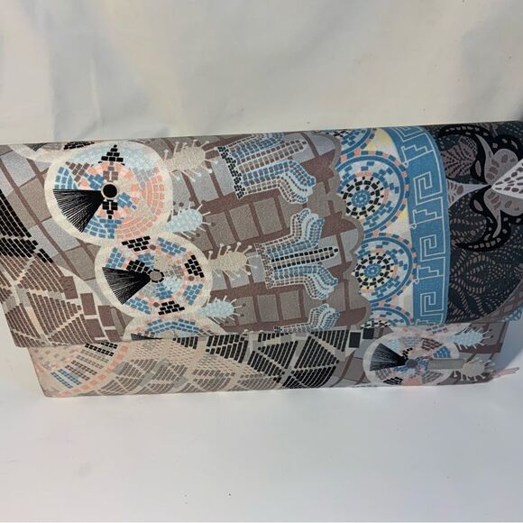 New Pineda Covalin bag Flap multicolor 100% seda textile Inside Pocket - Picture 2 of 11